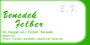 benedek felber business card